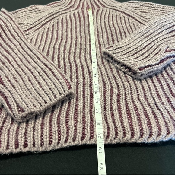 Steve Madden Terra Mock Neck Two Tone Ribbed Women's Sweater M - Picture 2 of 10